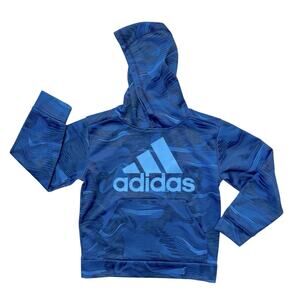 ADIDAS Kid’s Blue Long Sleeve Logo Hoodie Sweatshirt